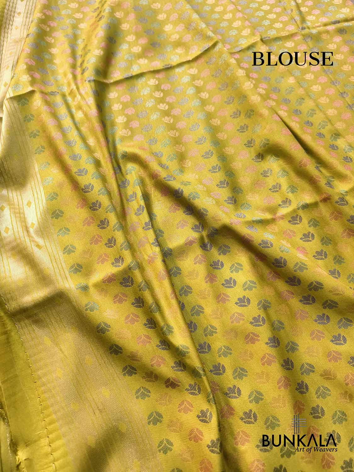 Golden Yellow Paithani Banarasi Floral Meenakari Pallu Weaved Resham Silk Saree