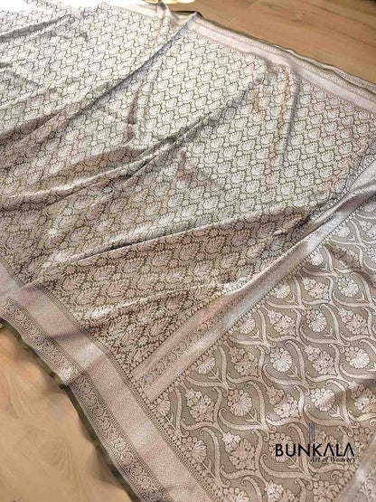 Green Pure Katan Silk Brocade Banarasi Handloom Saree