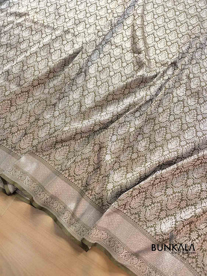 Green Pure Katan Silk Brocade Banarasi Handloom Saree