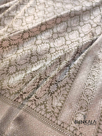 Green Pure Katan Silk Brocade Banarasi Handloom Saree