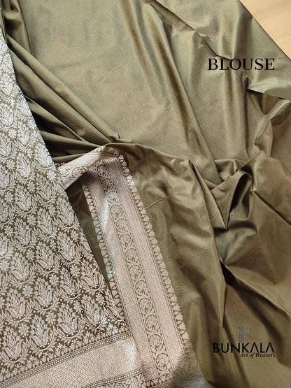 Green Pure Katan Silk Brocade Banarasi Handloom Saree