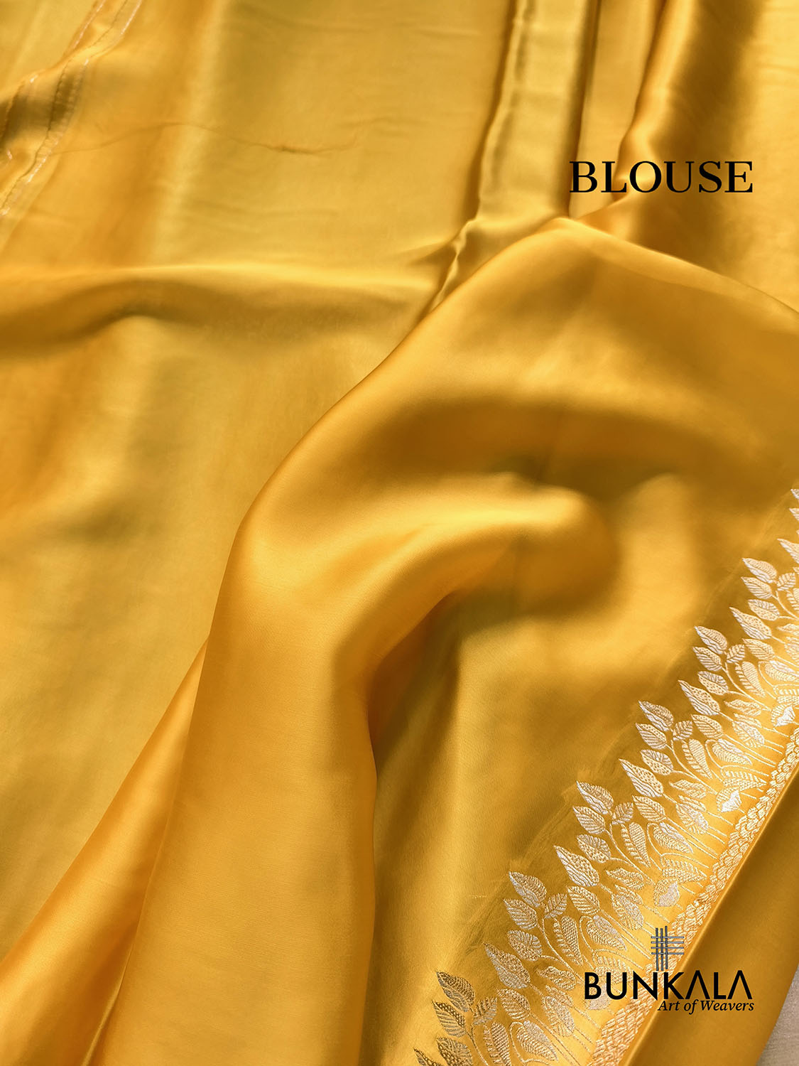 Bright Yellow Floral Buti Banarasi Mashru Silk Saree