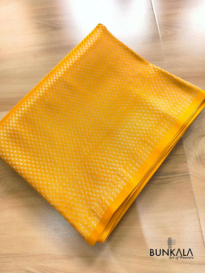 Yellow Buti Banarasi without Border Mashru Silk Saree