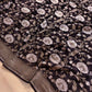 Jet Black Sona Rupa Pure Georgette Floral Jaal Design Handloom Banarasi Saree