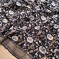 Jet Black Sona Rupa Pure Georgette Floral Jaal Design Handloom Banarasi Saree