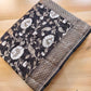 Jet Black Sona Rupa Pure Georgette Floral Jaal Design Handloom Banarasi Saree