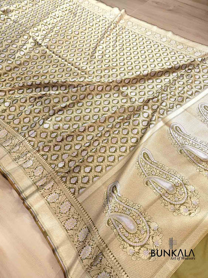 Green Silk Traditional Jaal Banarasi Saree