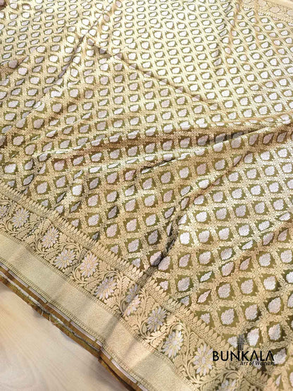 Green Silk Traditional Jaal Banarasi Saree