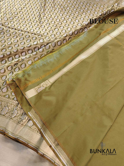 Green Silk Traditional Jaal Banarasi Saree