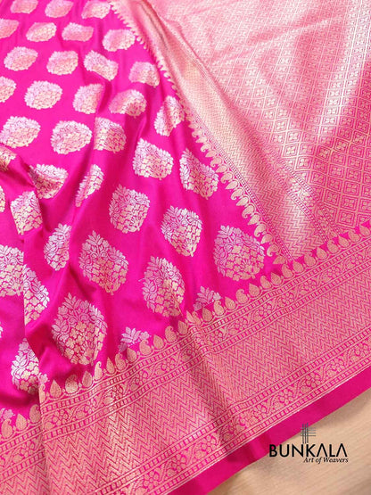 Pink Silk Buta Banarasi Saree