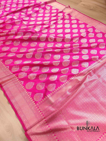 Pink Silk Buta Banarasi Saree