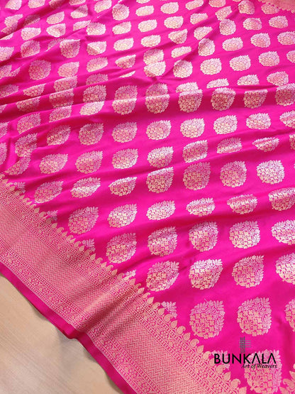 Pink Silk Buta Banarasi Saree