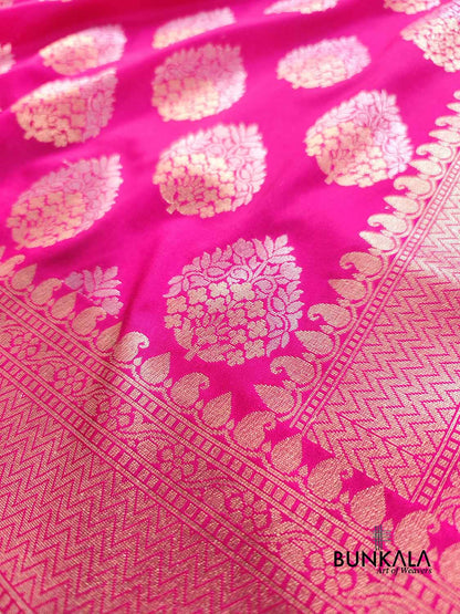 Pink Silk Buta Banarasi Saree