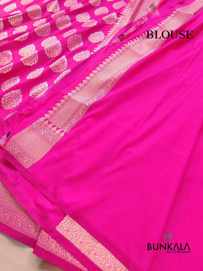 Pink Silk Buta Banarasi Saree