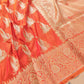 Orange Silk Paisley Banarasi Saree