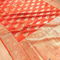 Orange Silk Paisley Banarasi Saree