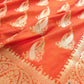 Orange Silk Paisley Banarasi Saree