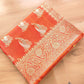 Orange Silk Paisley Banarasi Saree