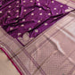 Purple Koniya Buta Banarasi Mashru Silk Saree