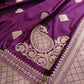 Purple Koniya Buta Banarasi Mashru Silk Saree