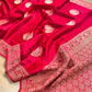 Reddish Pink Birds Jharokha Design Sona Rupa Banarasi Mashru Organza Silk Saree
