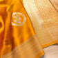 Mustard Yellow Birds Jharokha Design Sona Rupa Banarasi Mashru Organza Silk Saree