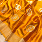 Mustard Yellow Birds Jharokha Design Sona Rupa Banarasi Mashru Organza Silk Saree