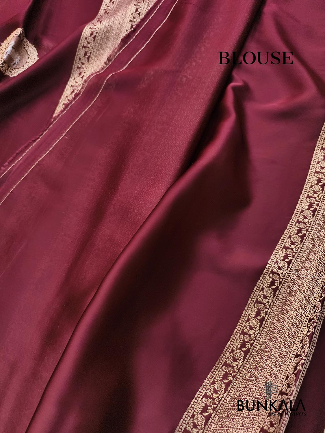 Maroon Horse Jharokha Design Sona Rupa Banarasi Mashru Organza Silk Saree