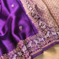 Purple Horse Jharokha Design Sona Rupa Banarasi Mashru Organza Silk Saree