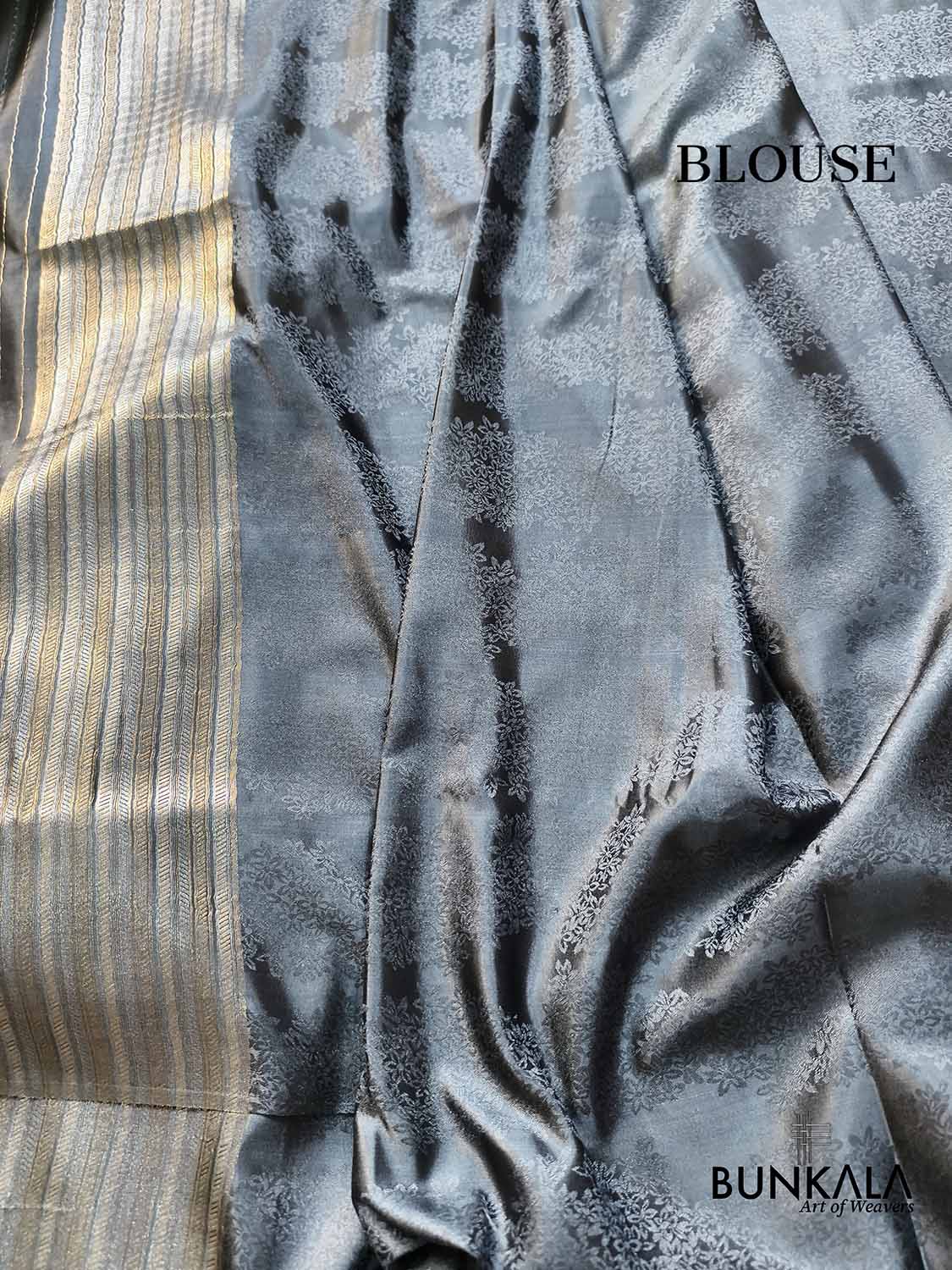 Grey Birds Sona Rupa Floral Jaal Weaved Banarasi Mashru Silk Saree