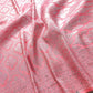 Peach Pink Mashru Silk Silver Zari Brocade Weaved Banarasi Saree