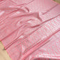 Peach Pink Mashru Silk Silver Zari Brocade Weaved Banarasi Saree