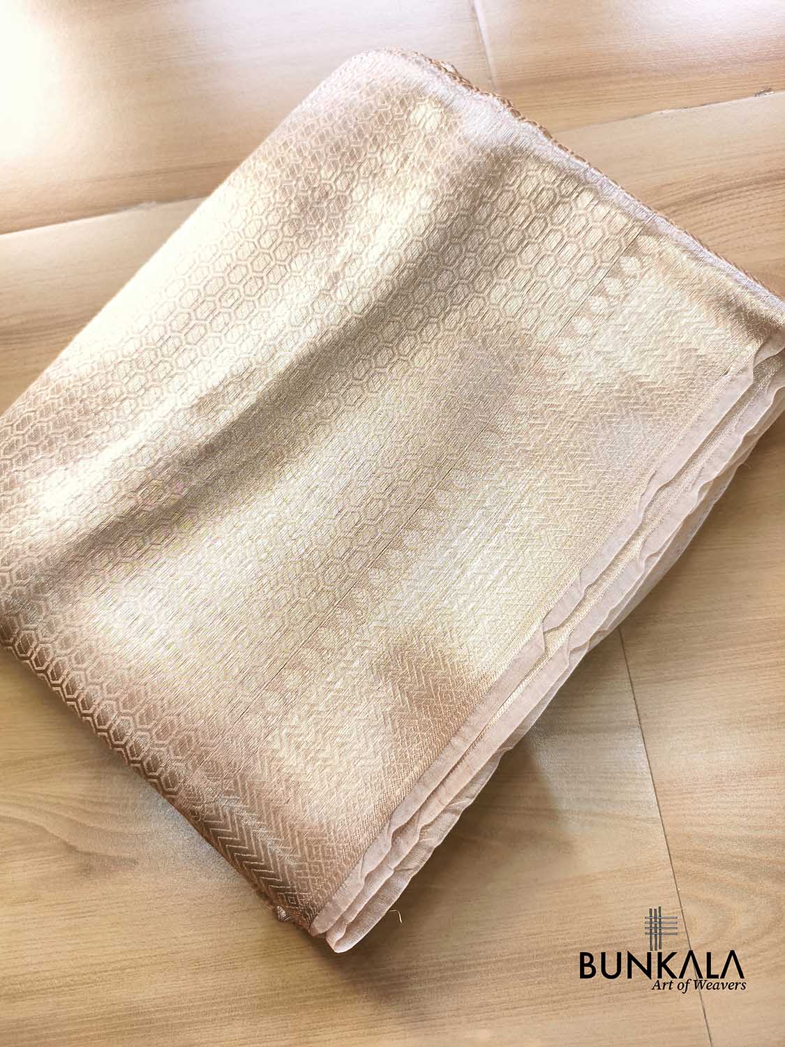 Natural Gold Brocade Handloom Banarasi Pure Tissue Saree