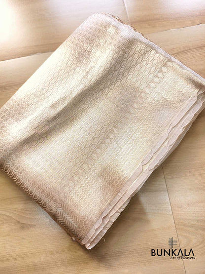 Natural Gold Brocade Handloom Banarasi Pure Tissue Saree