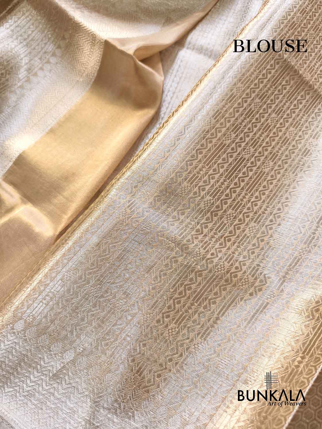 Natural Gold Brocade Handloom Banarasi Pure Tissue Saree