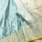 Ice Blue Geometrical Design Resham Tanchui Body Pure Katan Silk Handloom Meenakari Border and Pallu Banarasi Saree