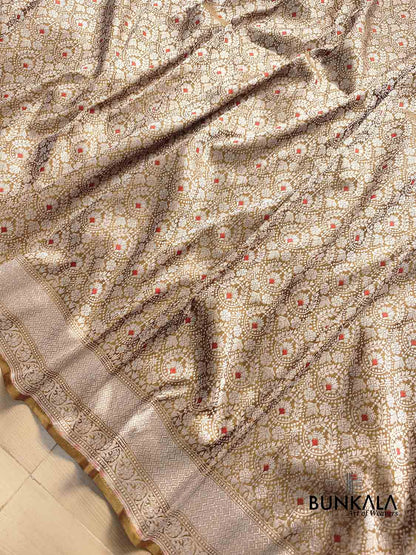 Mehendi Green Pure Katan Silk Silver Zari Brocade Handloom Meenakari Banarasi Saree