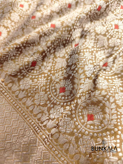 Mehendi Green Pure Katan Silk Silver Zari Brocade Handloom Meenakari Banarasi Saree