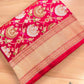 Reddish Pink Two Tone Color Pure Katan Silk Floral Design Meenakari Sona Rupa Handloom Banarasi Saree