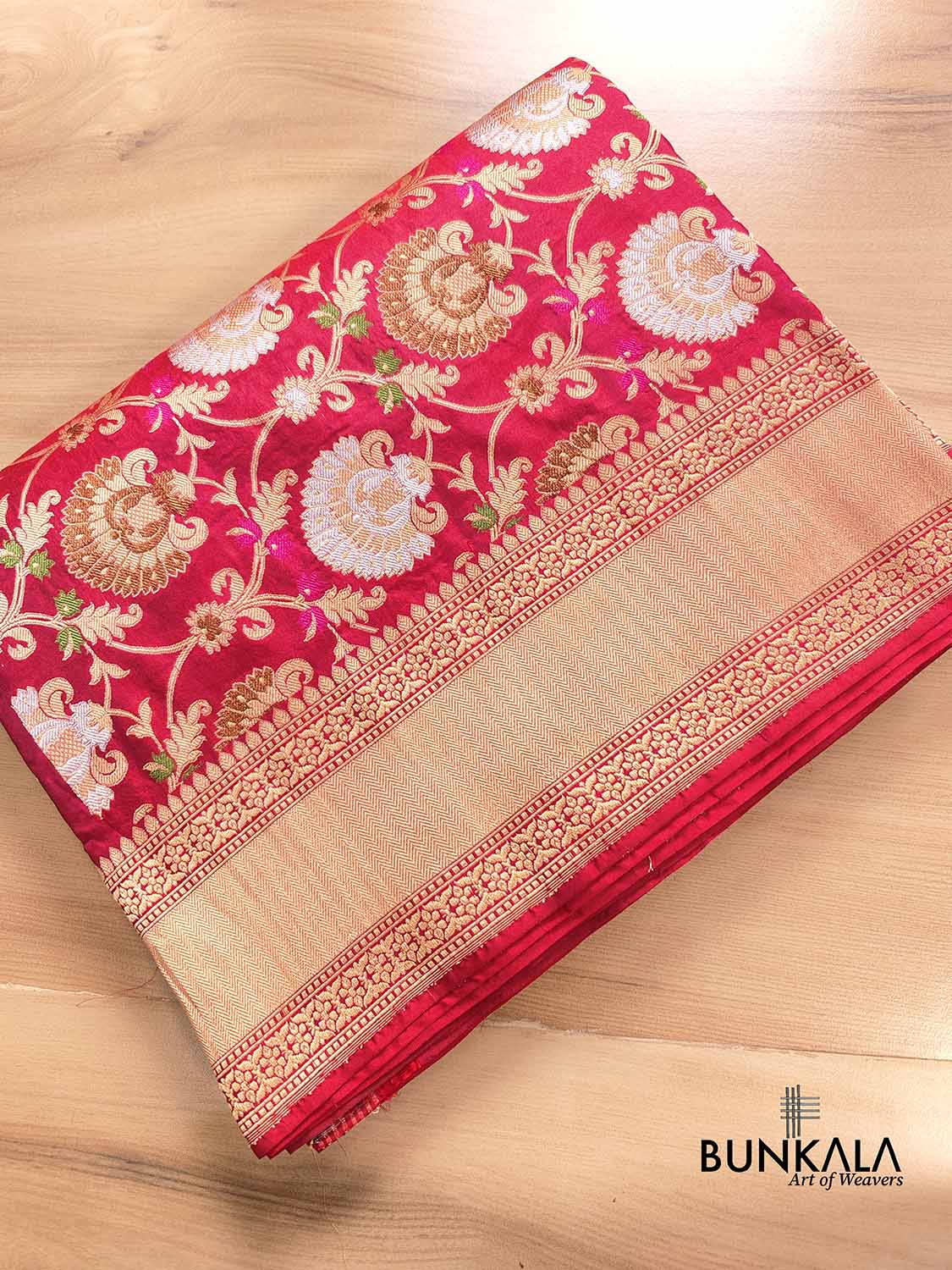 Reddish Pink Two Tone Color Pure Katan Silk Floral Design Meenakari Sona Rupa Handloom Banarasi Saree