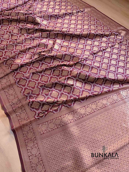Wine Silk Banarasi Saree
