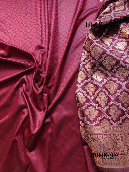 Wine Silk Banarasi Saree