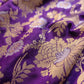 Purple Gold and Silver Zari Jaal Design Silk Banarasi Saree