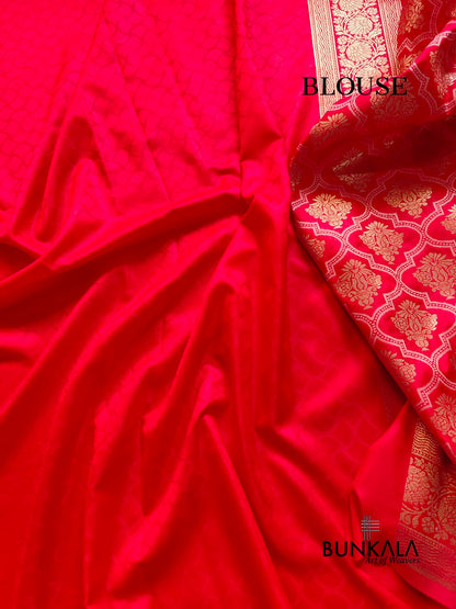 Red Silk Banarasi Saree