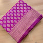 Magenta Pink Buti Banarasi Silk Saree
