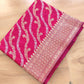 Shot Pink Leheriya Banarasi Silk Saree