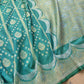 Sea Green Stripes Banarasi Silk Saree