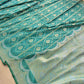 Sea Green Stripes Banarasi Silk Saree
