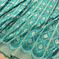 Sea Green Stripes Banarasi Silk Saree