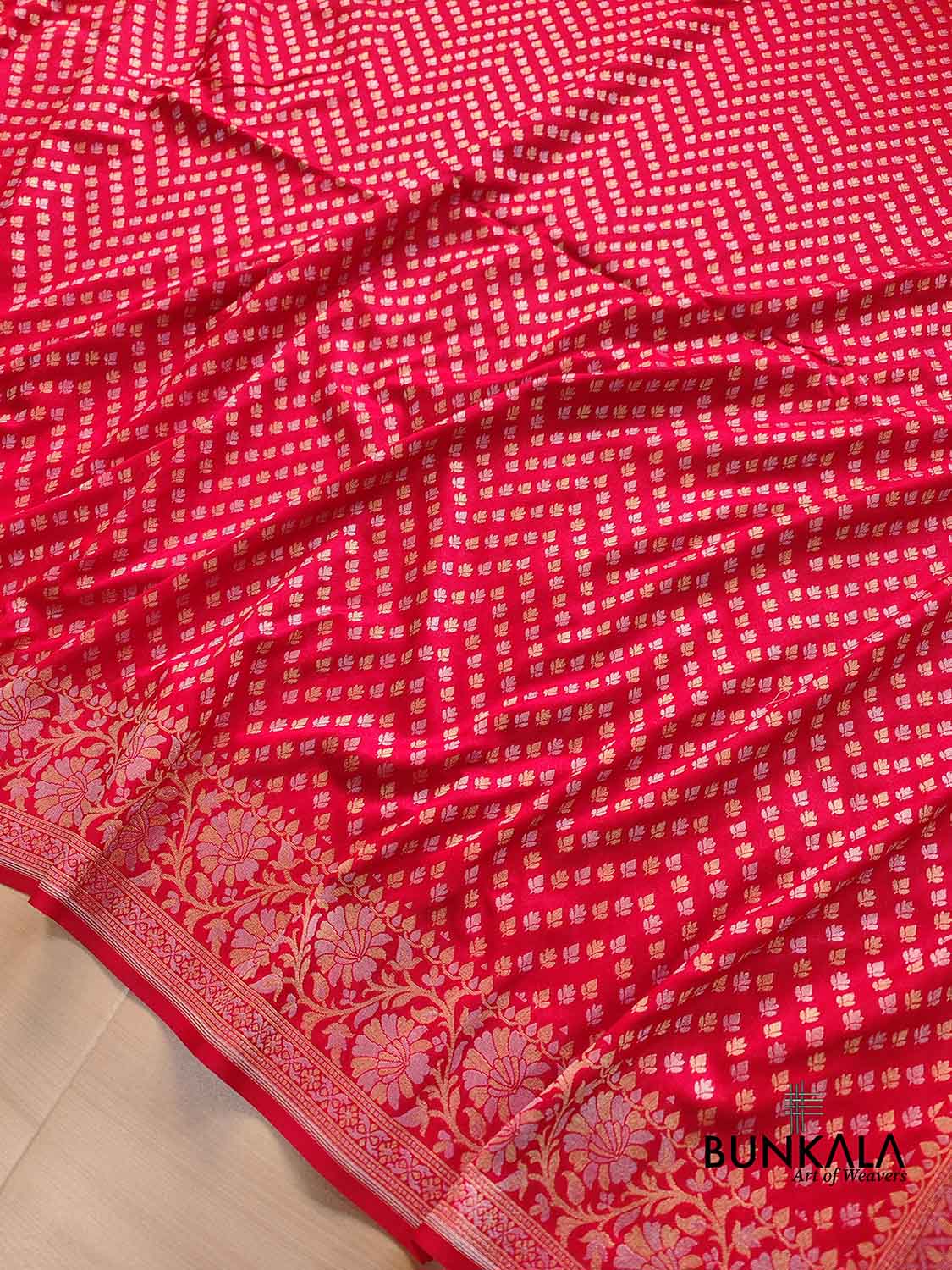 Red Buti Banarasi Silk Saree